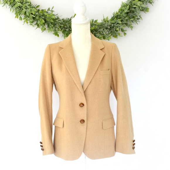 Vintage Jackets & Blazers - VINTAGE Camel Hair Blazer L/XL